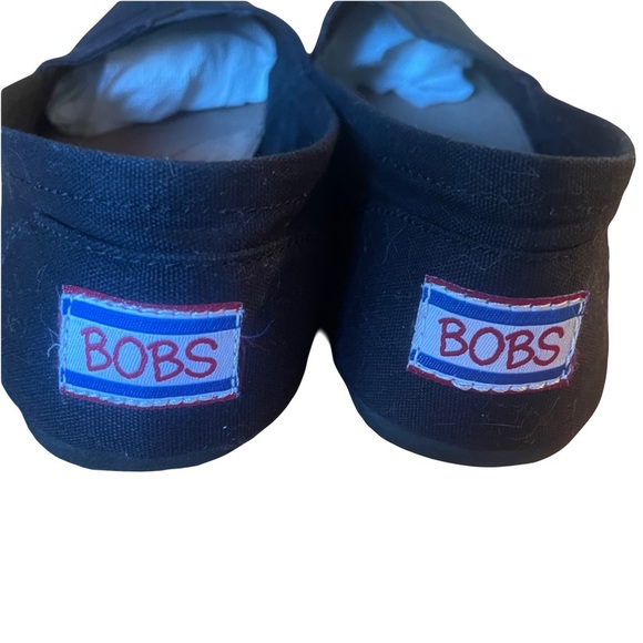 BOBS from Skechers black earth day  Slip-On Shoes flats fabric size W9 - Picture 2 of 7